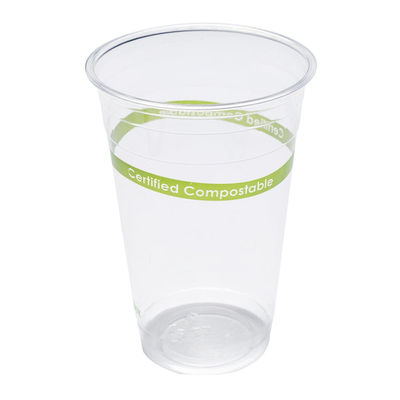 PLA βιο-συστατέα διαυγή φλιτζάνια με κάλυμμα 16 Oz ποτήρι τσαγιού με γάλα